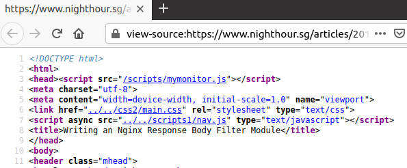 Nginx Html head filter module script insertion