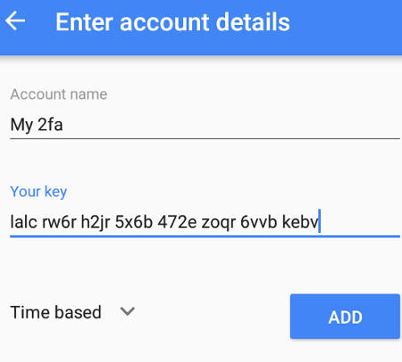 Google Authenticator App OTP secret key