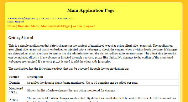 Main Application Page